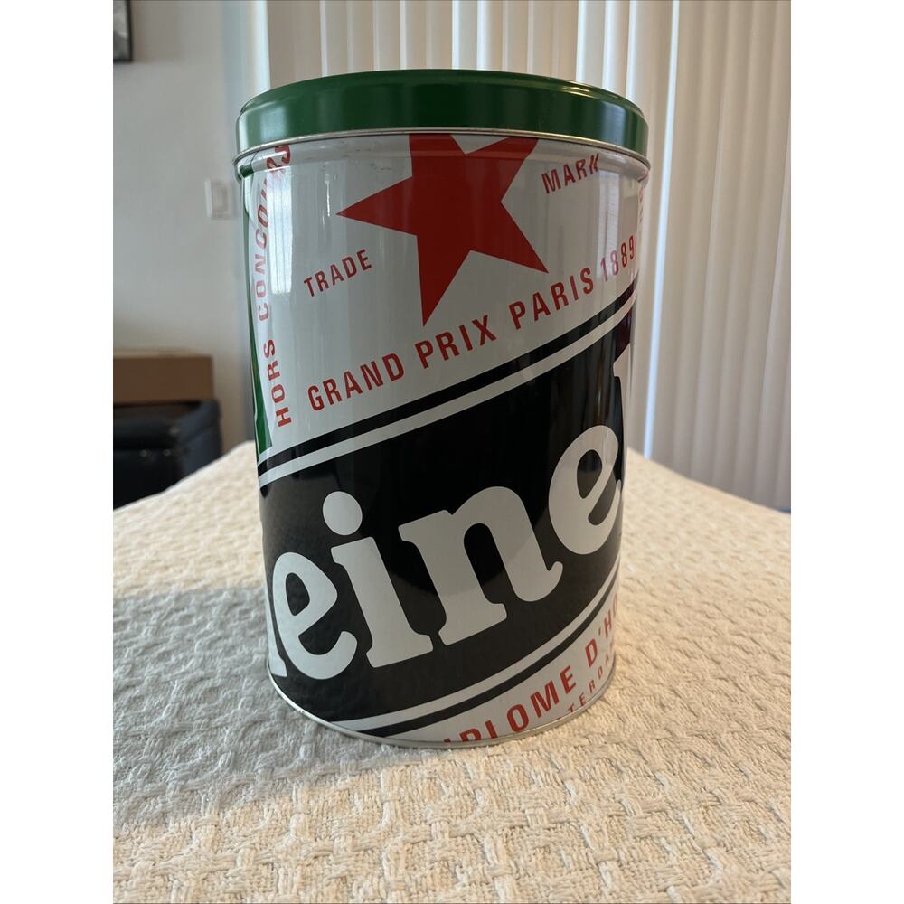 HEINEKEN Metal Tin Brewery Ads Canister Storage Container